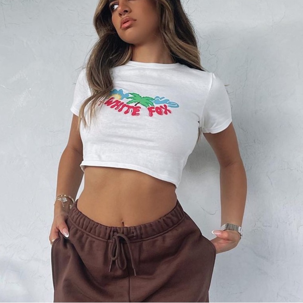White Fox Boutique First Take Crop Tee